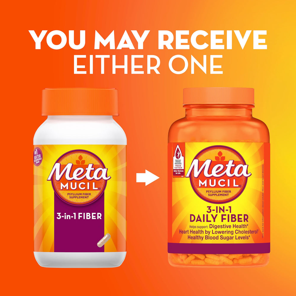 Metamucil psyllium husk capsules travel-pack highlights on-the-go fiber support