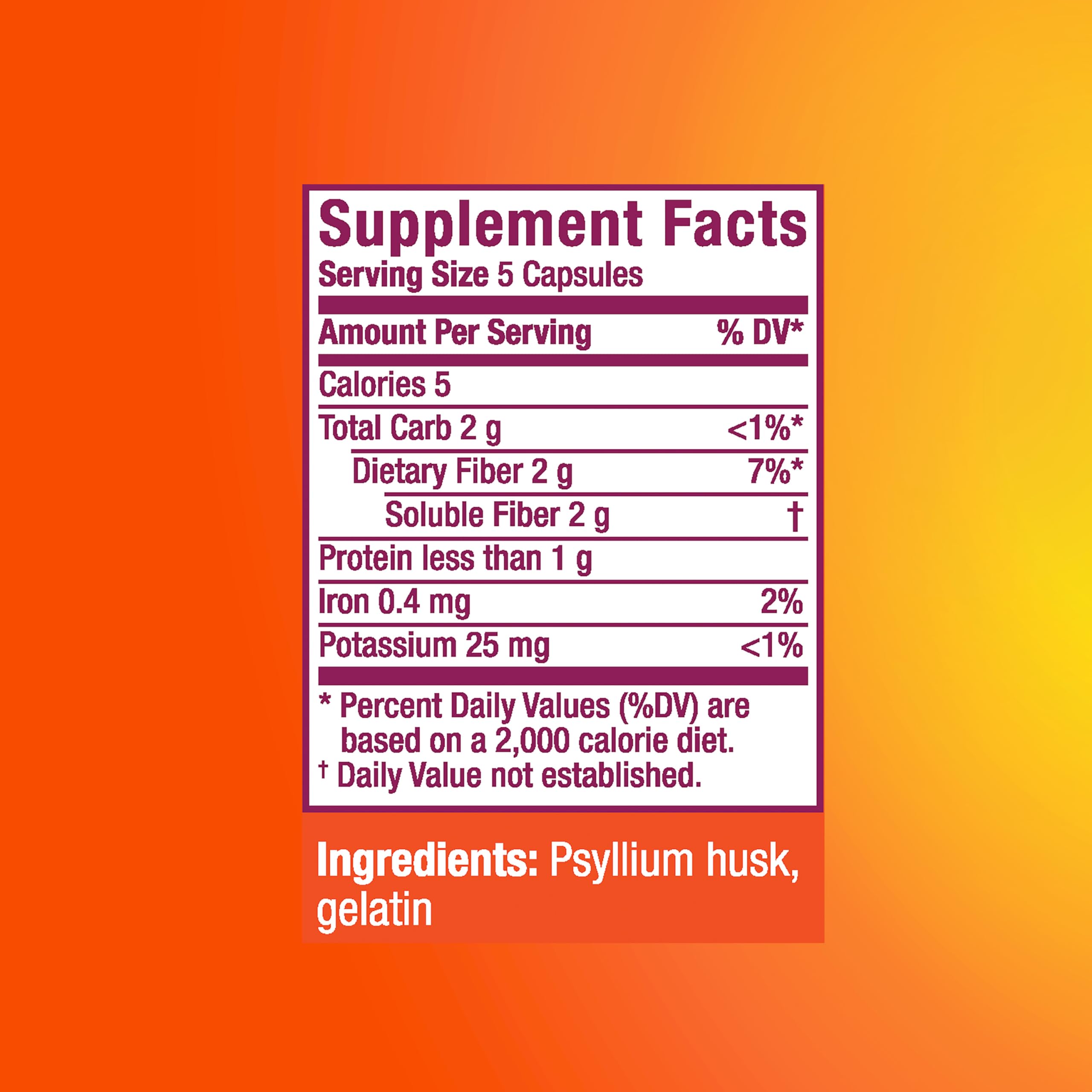 Metamucil psyllium husk capsules with glass of water imply easy ingestion