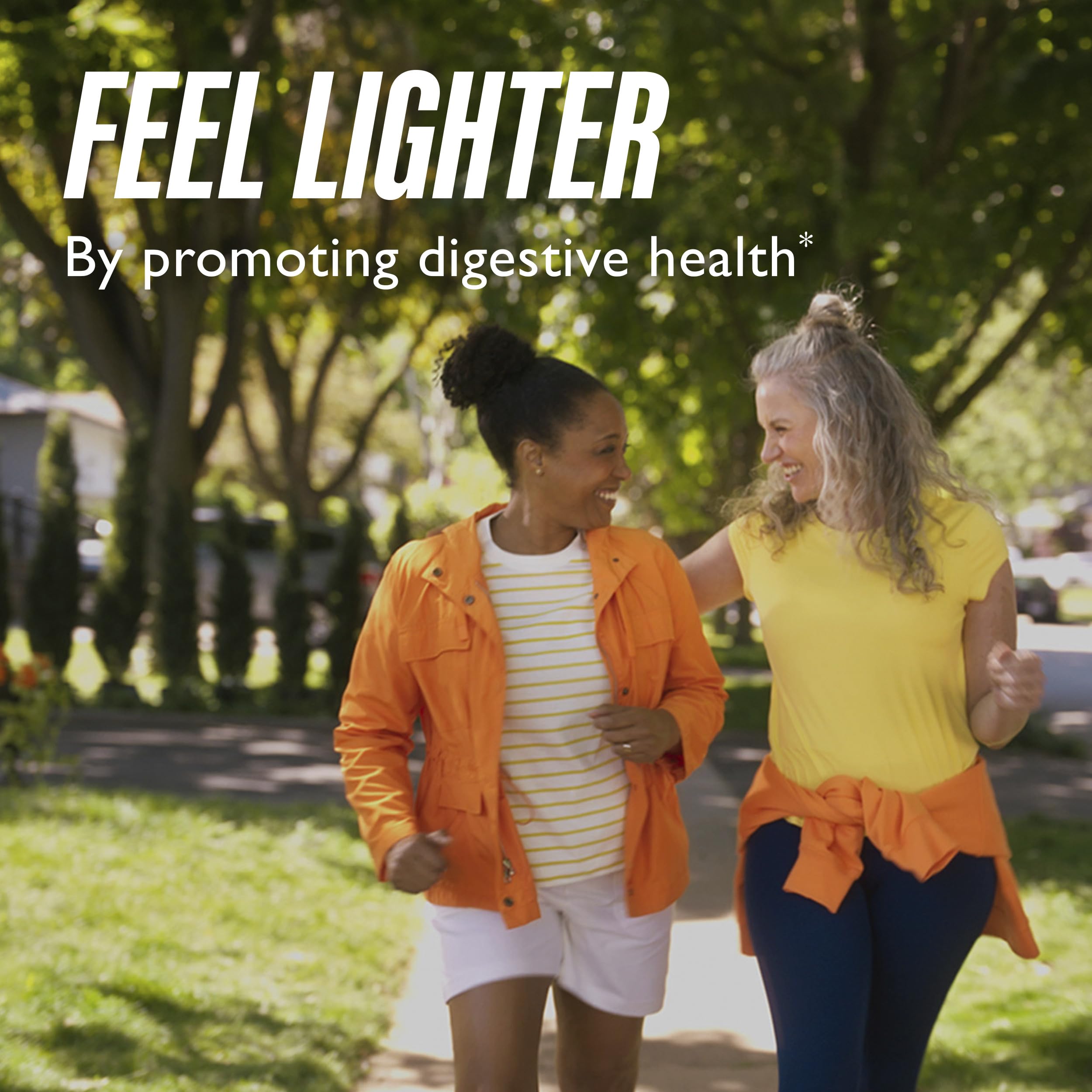 Metamucil scoop over powder highlights easy blending for daily use.