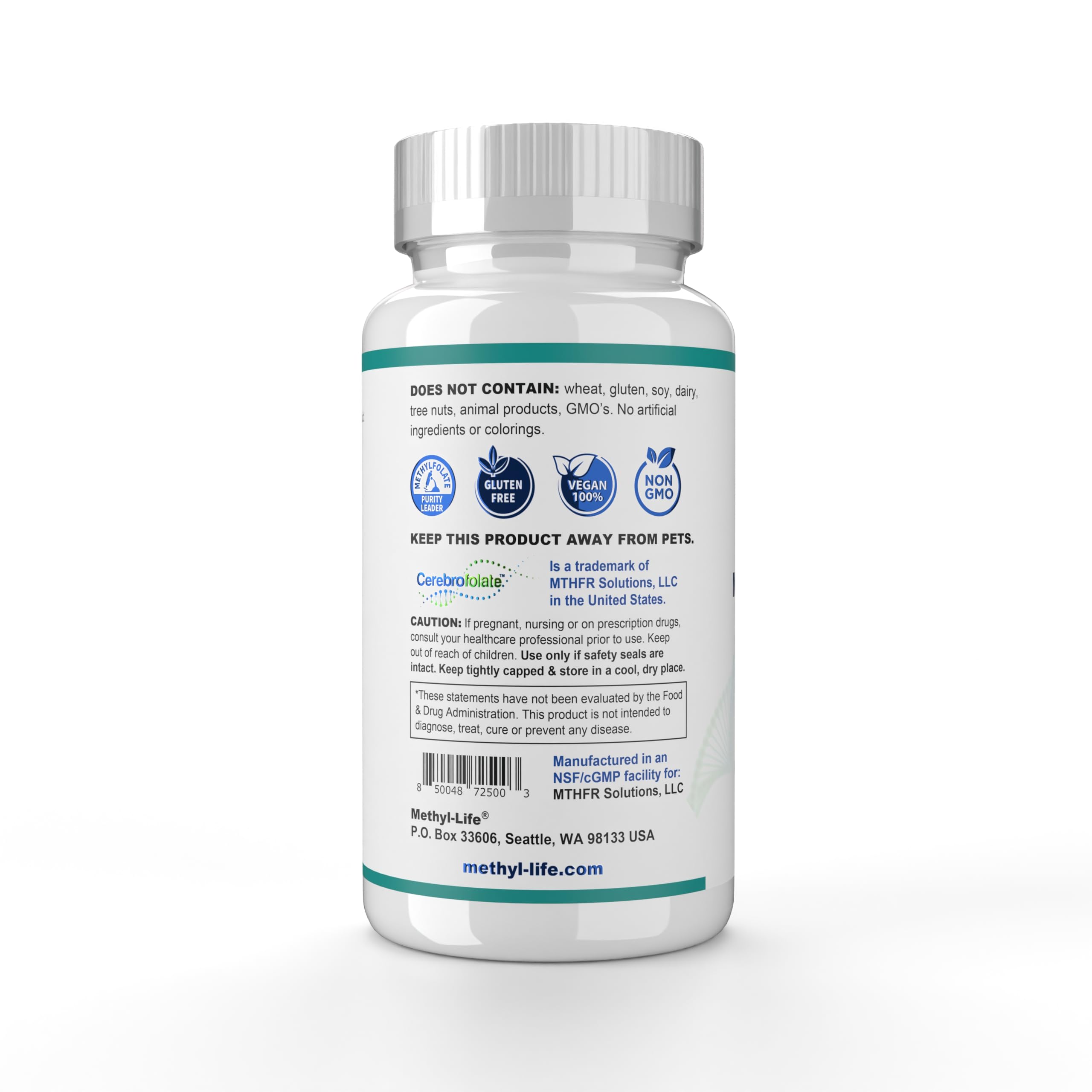 Methyl-Life mint chewables in a convenient bottle for on-the-go.