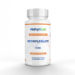 Methyl-Life Purest L-Methylfolate 5 mg tablet closeup for daily support.