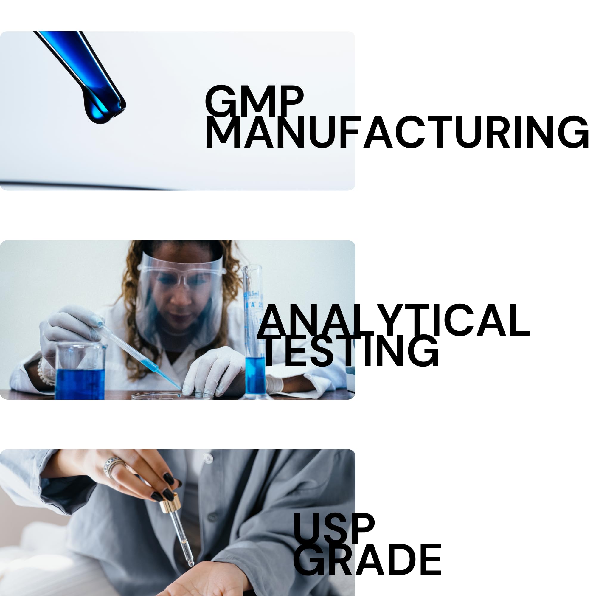 Methylene Blue Co bottle label view highlighting USA-sourced pharmaceutical-grade quality.