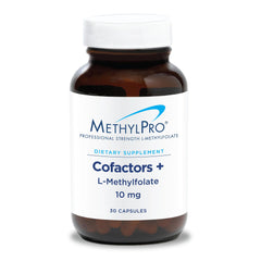 MethylPro L-Methylfolate 10 mg bottle with pour illustrating dosage and use