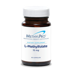 MethylPro L-Methylfolate 15mg bottle for daily brain health and focus.