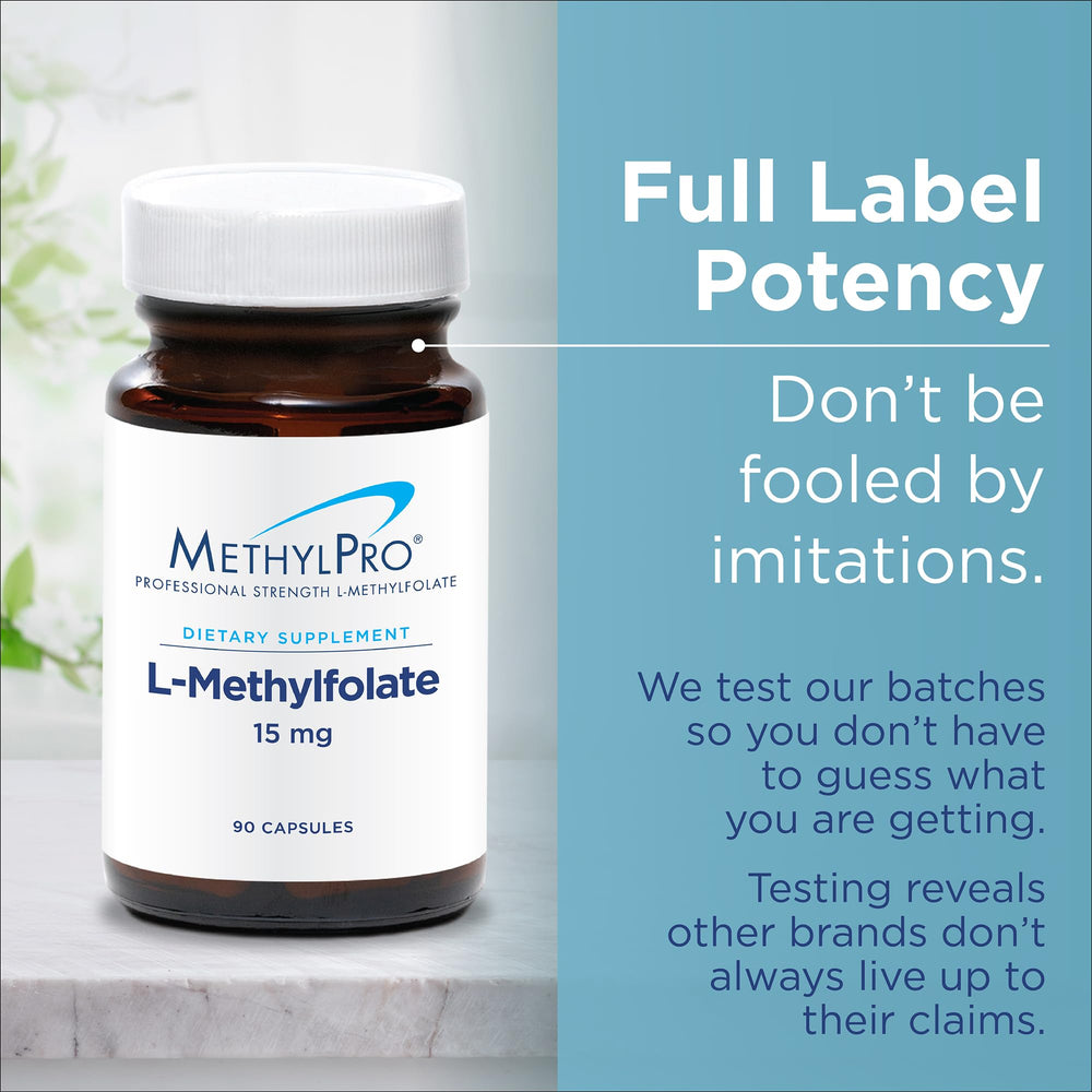 MethylPro L-Methylfolate capsules close-up highlighting pure active folate for brain health