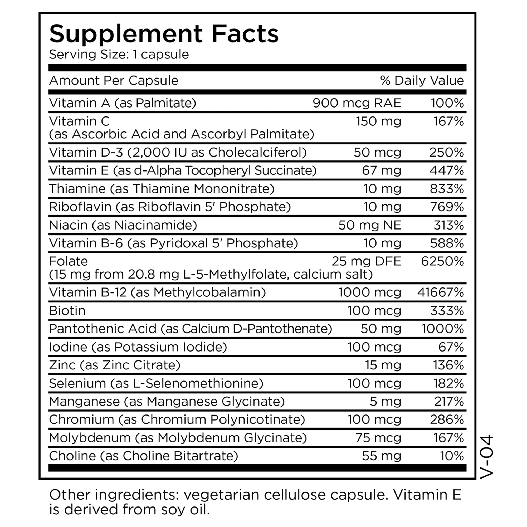 MethylPro multivitamin capsules on table ready for daily use