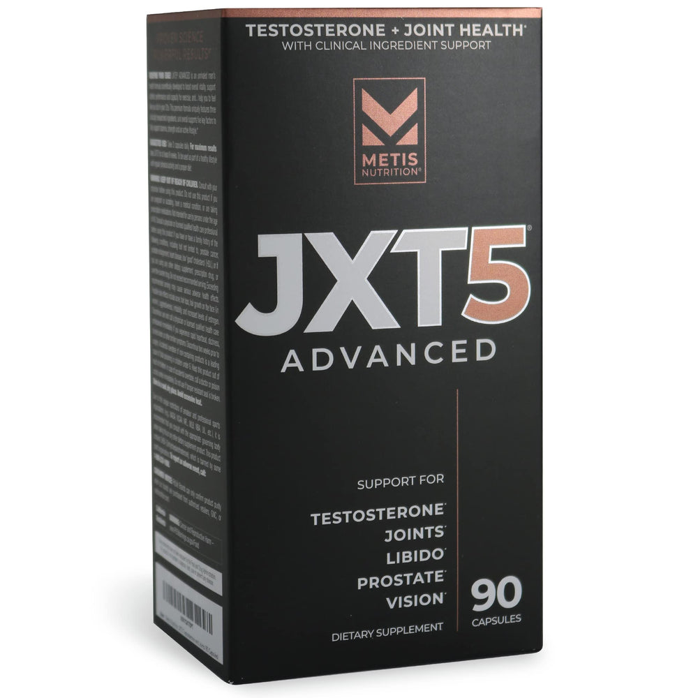 METISNutrition JXT5 bottle label showing five-in-one men's health support.