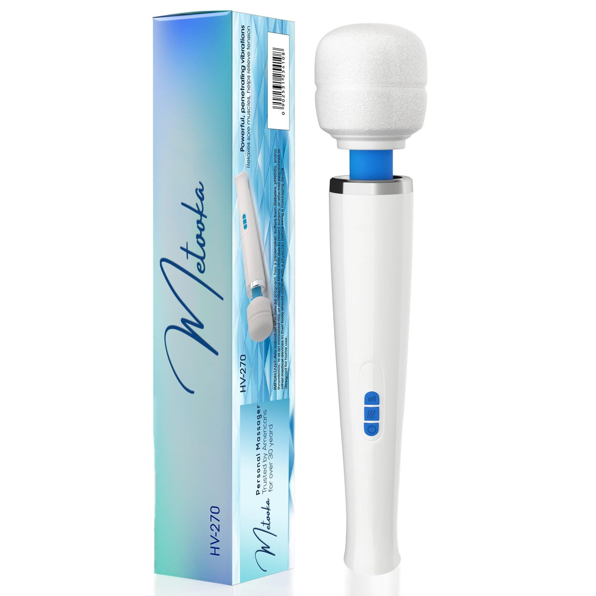 Metooka therapeutic cordless massager with ergonomic handle for comfortable grip during use