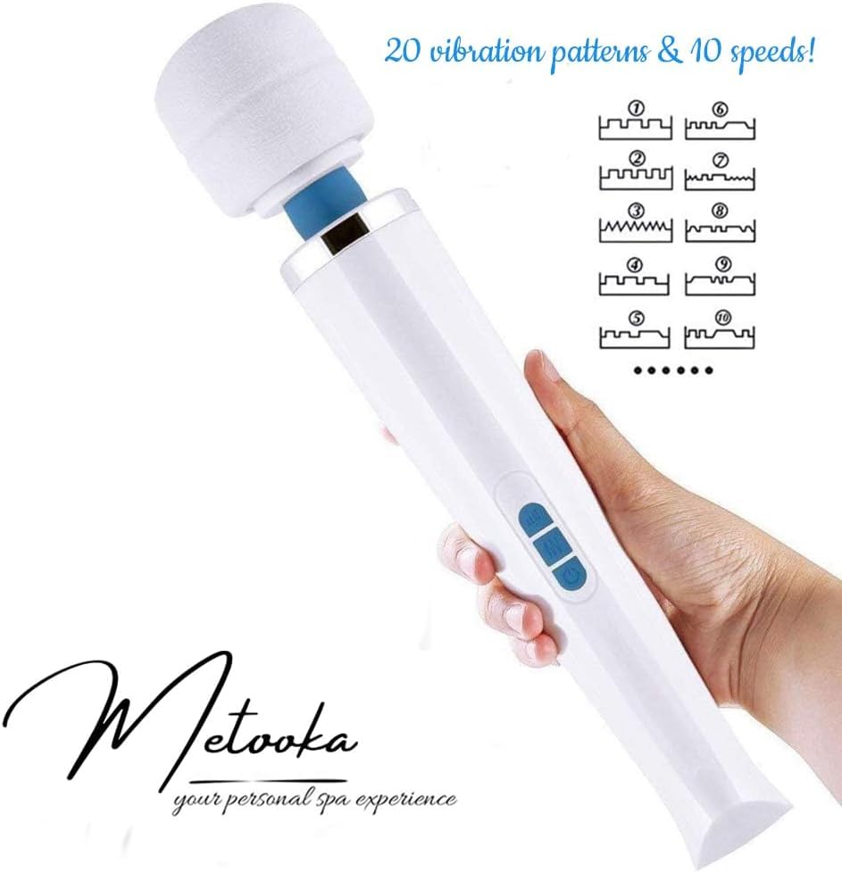 Metooka massager used on neck to demonstrate versatile relief