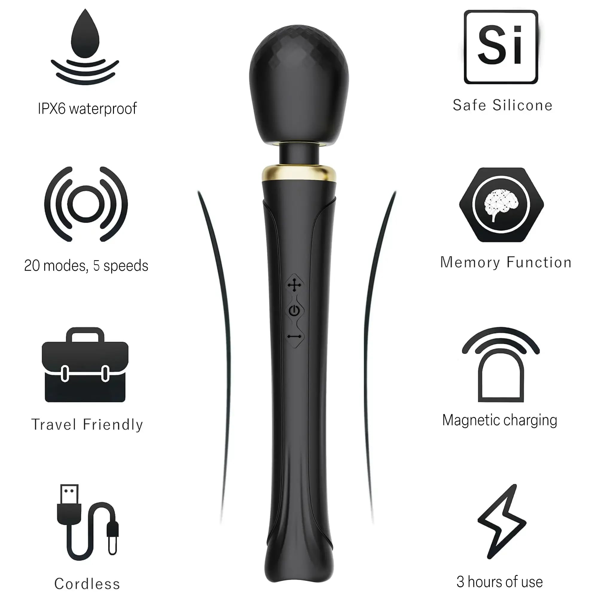 Metooka massager USB rechargeable for cable-free use