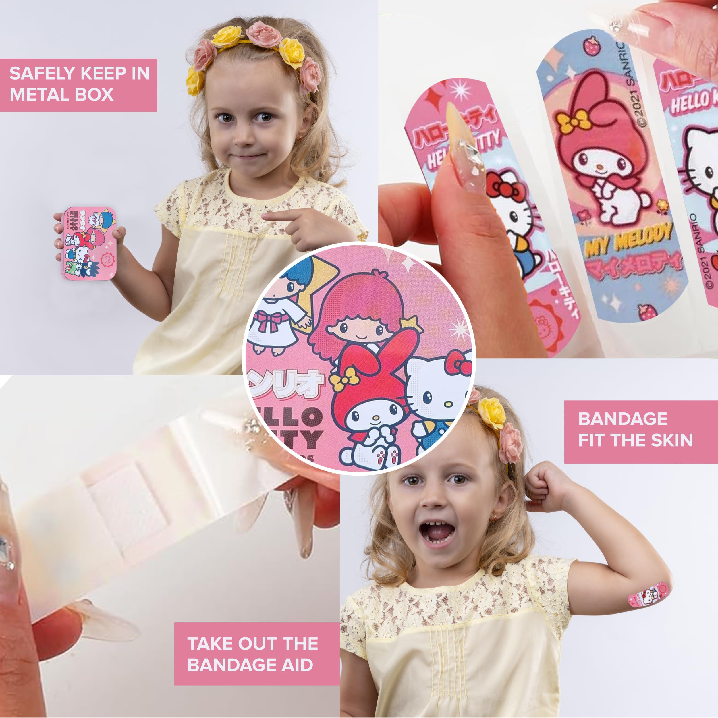 Mevsim Store 24-count kid-friendly plasters in a sturdy metal case