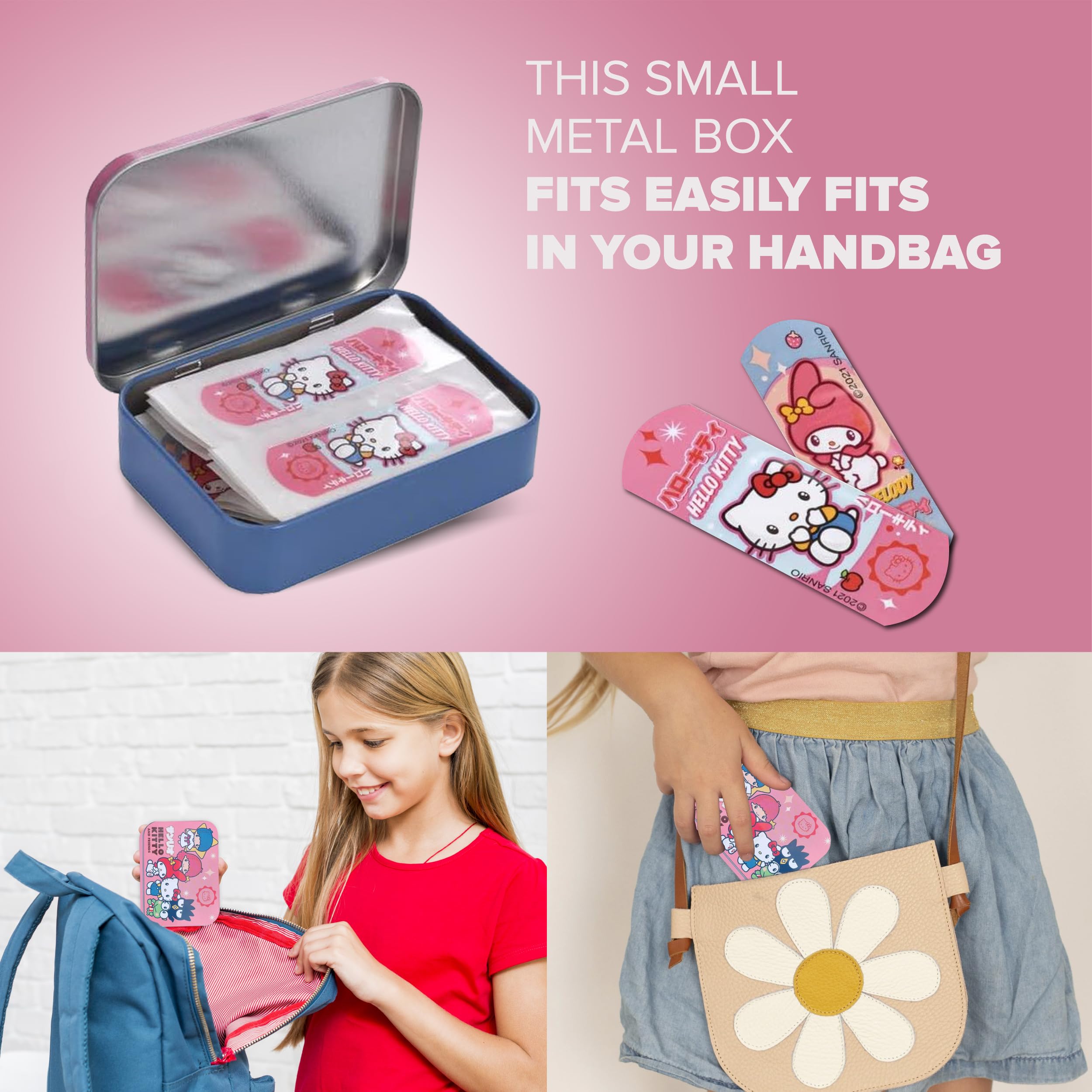 Mevsim Store Hello Kitty bandages in a cheerful travel tin
