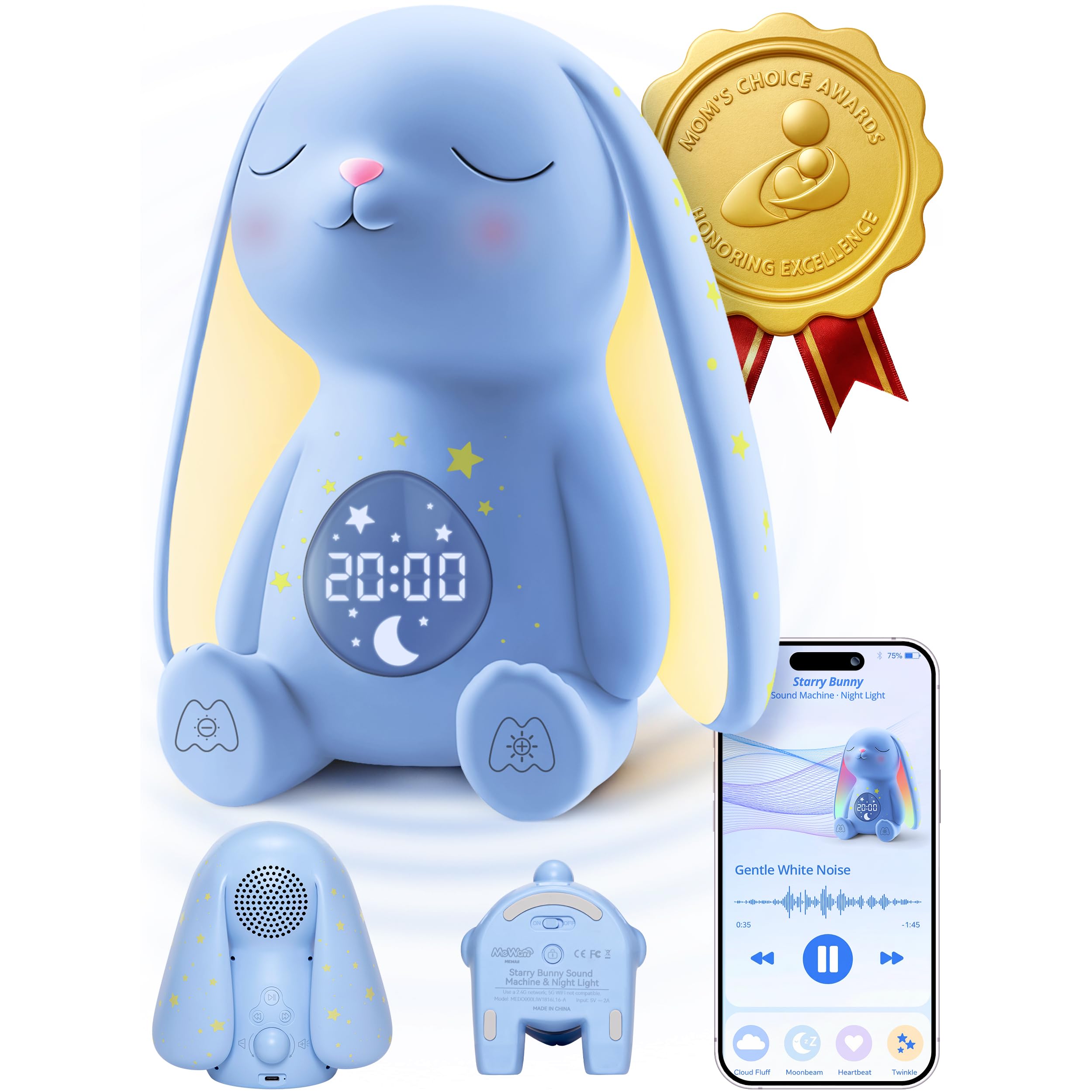 Mewaii white noise machine delivers overnight soothing for baby sleep.