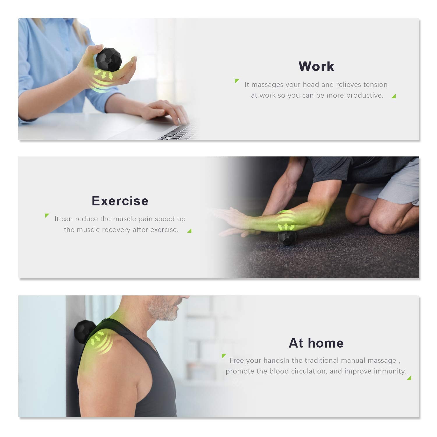 MEXITOP massage ball side view showing portable design for travel and on-the-go care