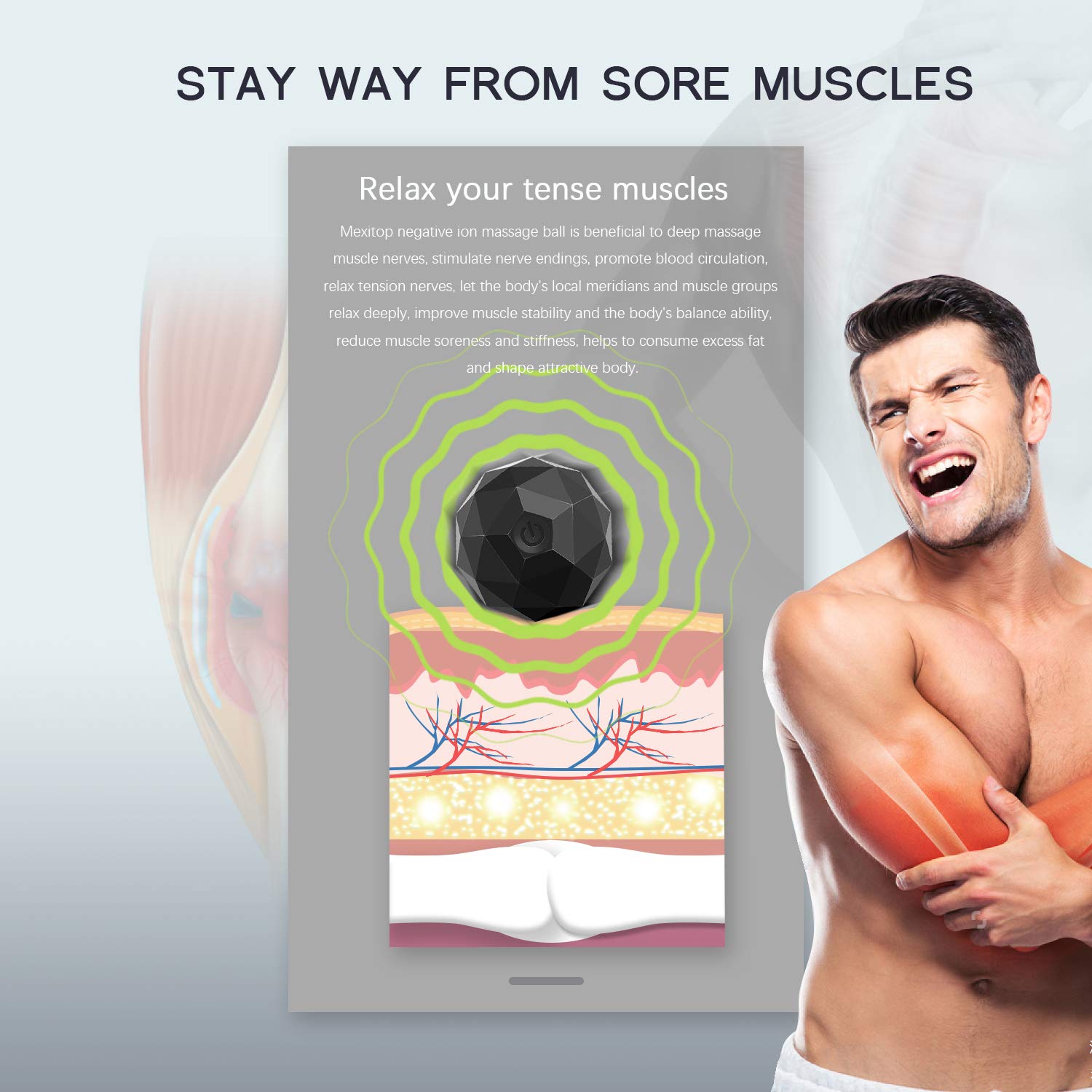 MEXITOP rechargeable battery massager provides up to 60 minutes of use