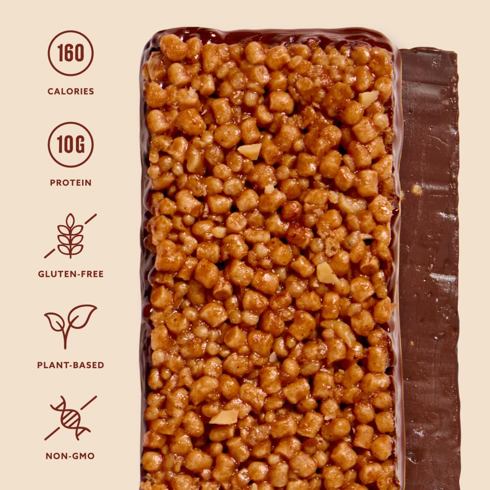 Mezcla Puff Crispy Bar almond butter swirl emphasizes creamy center.