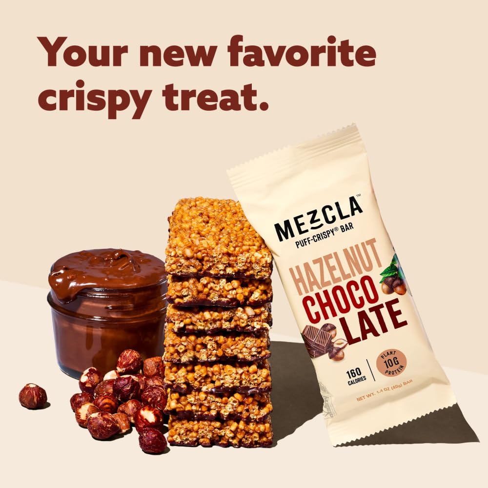 Mezcla Puff Crispy Bar portion break demonstrates puff-crisp texture.