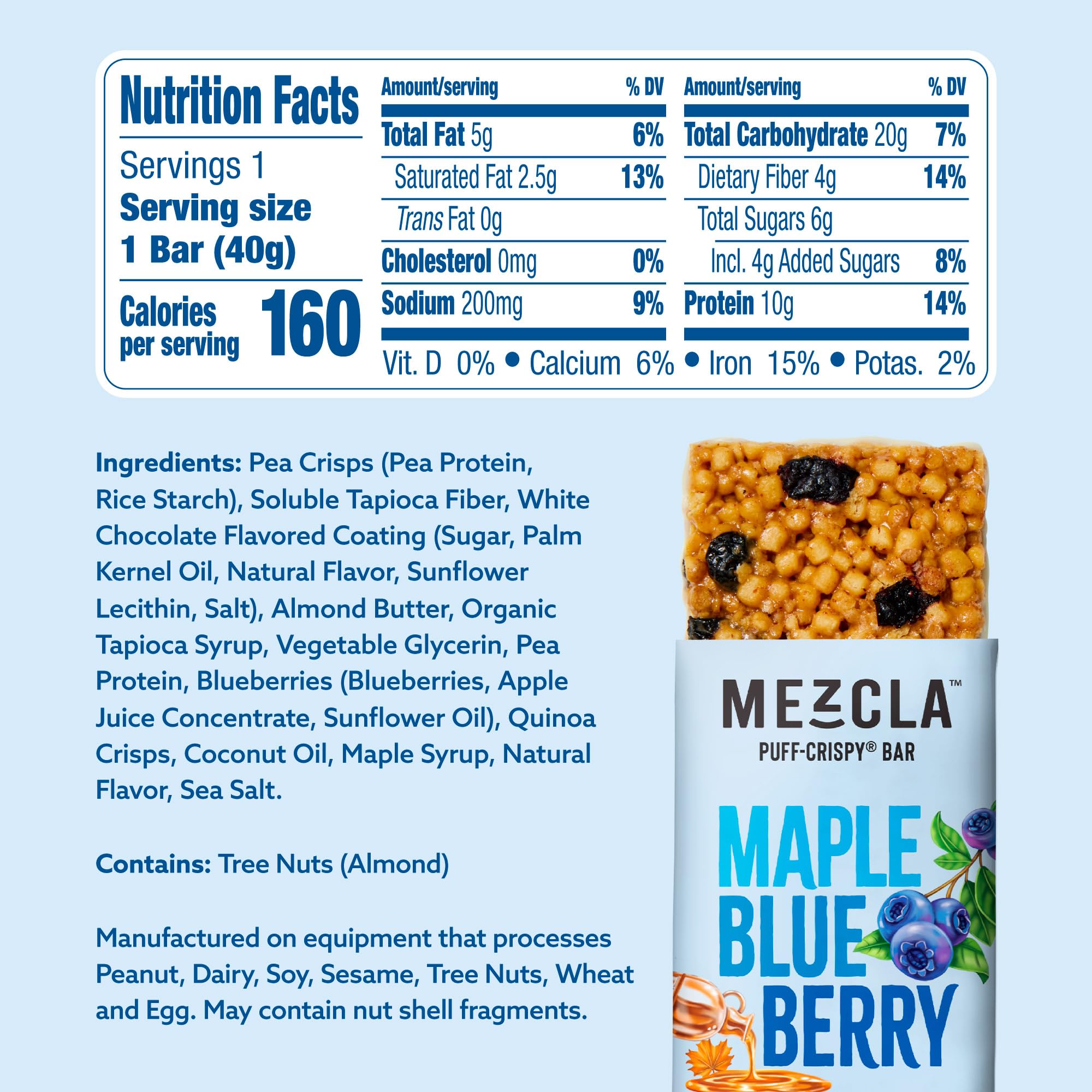 Mezcla Puff Crispy Bar texture closeup highlights airy crunch and creamy core