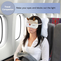 Mezeic Christmas Reindeer Sleep Mask packaging highlights festive gift appeal.