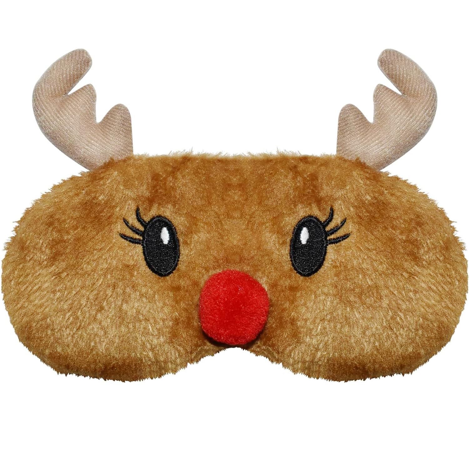 Mezeic Christmas Reindeer Sleep Mask with plush fabric blocks light for restful nights