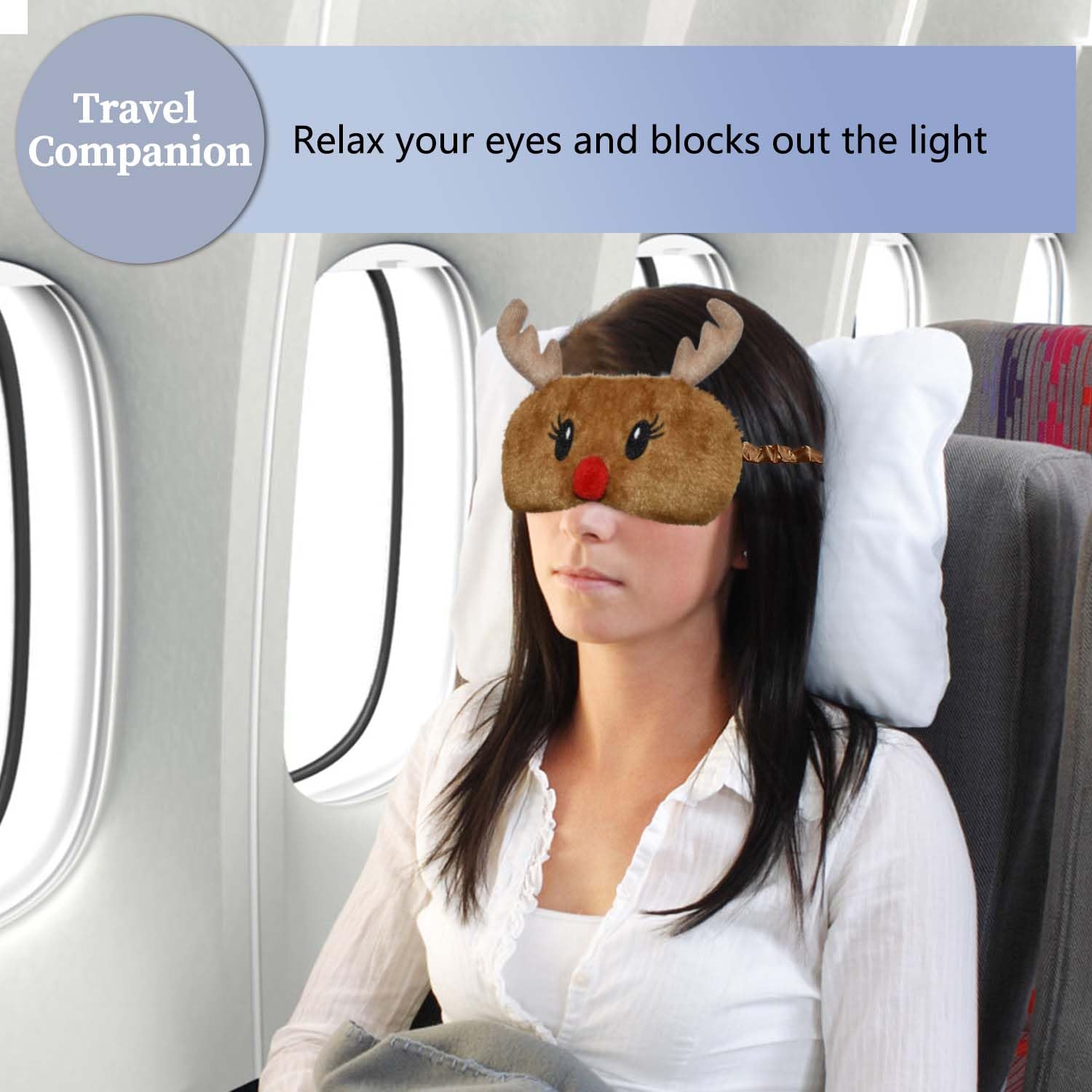 Mezeic sleep mask with elastic band for secure fit