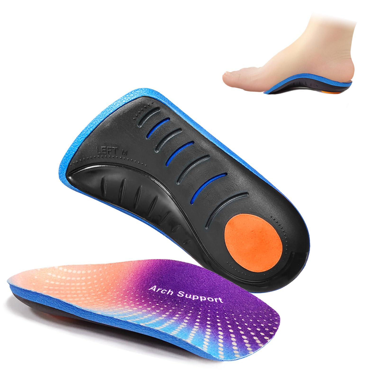 MFBUYING 3/4 orthotics insole with heel cushion for daily comfort
