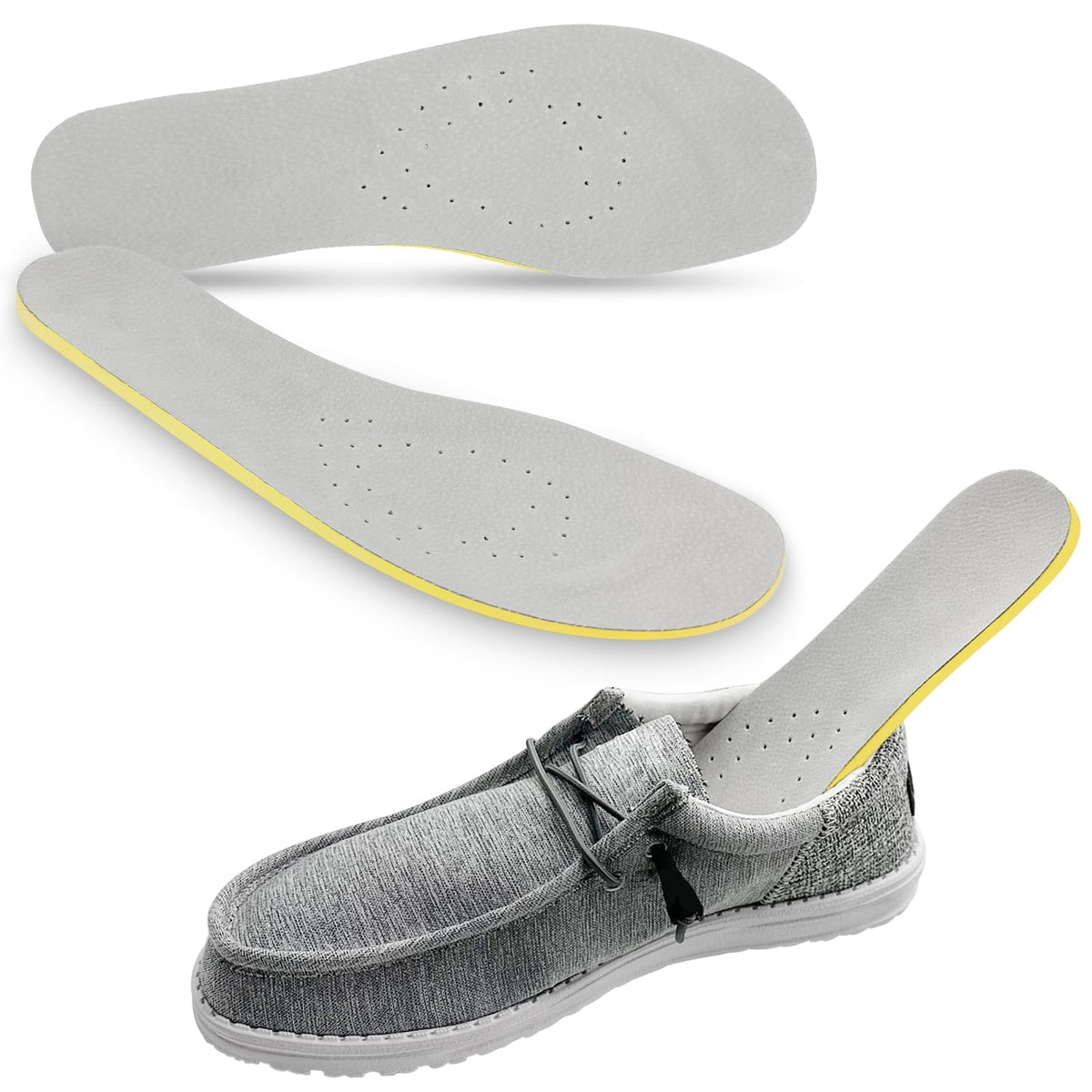 MFBUYING insole for Hey Dude Wally with arch support for all-day comfort.