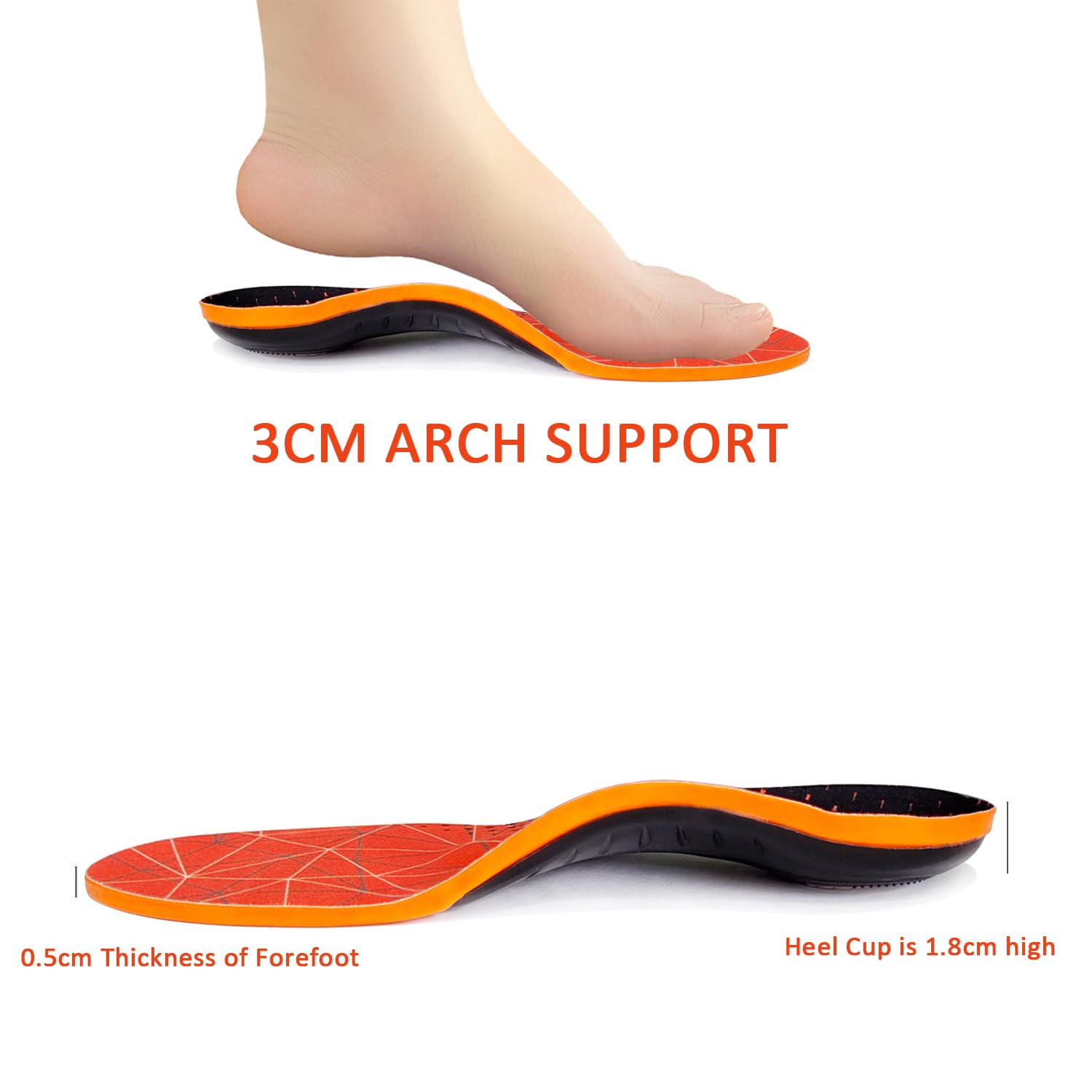 Durable MFBUYING insoles in PU material offer long-lasting comfort.