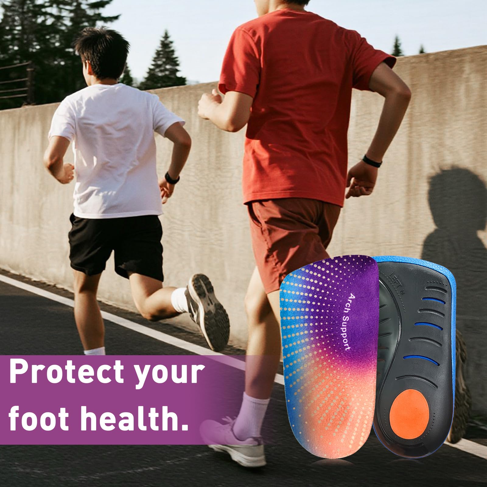 MFBUYING plantar fasciitis-friendly insole offers arch and heel cushioning