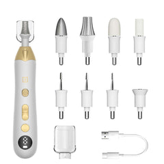 MFish Callus Remover showing 8 grinding heads for customizable foot care at home