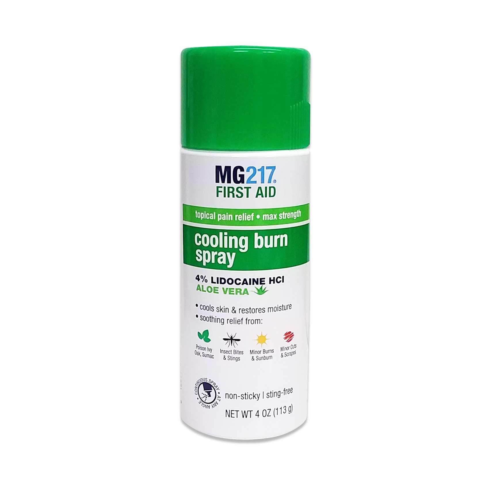 MG217 cooling burn spray bottle relieves sunburn pain and cools skin.