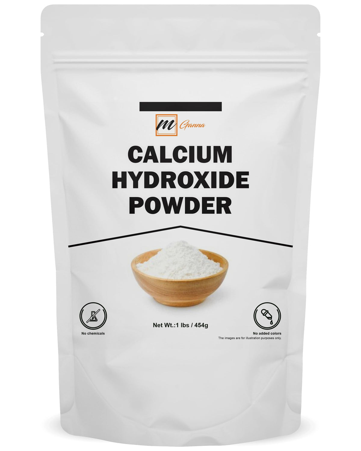mganna calcium hydroxide powder packaging for cosmetic formulations