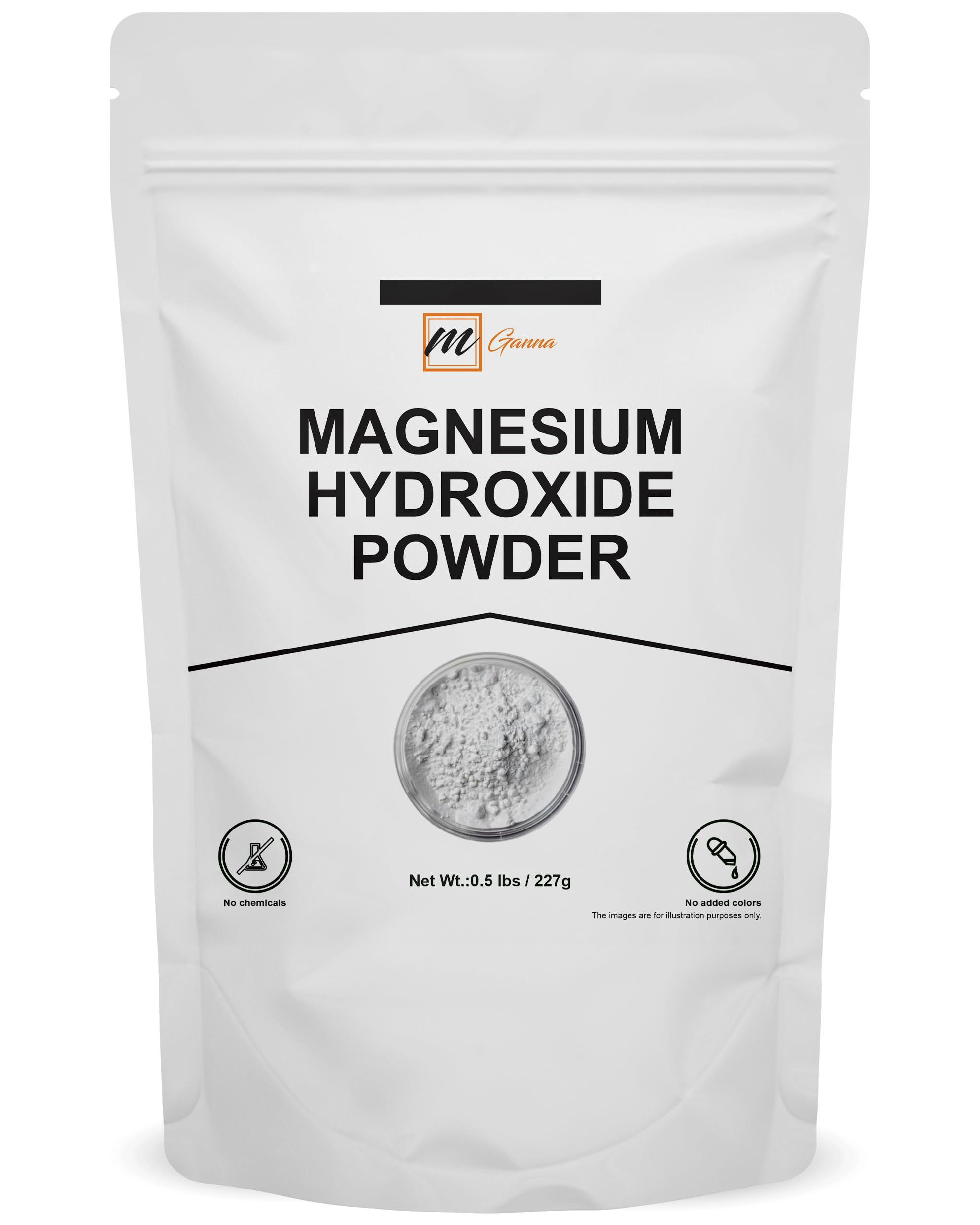 mGanna Magnesium Hydroxide Powder bottle on a kitchen counter for easy daily use