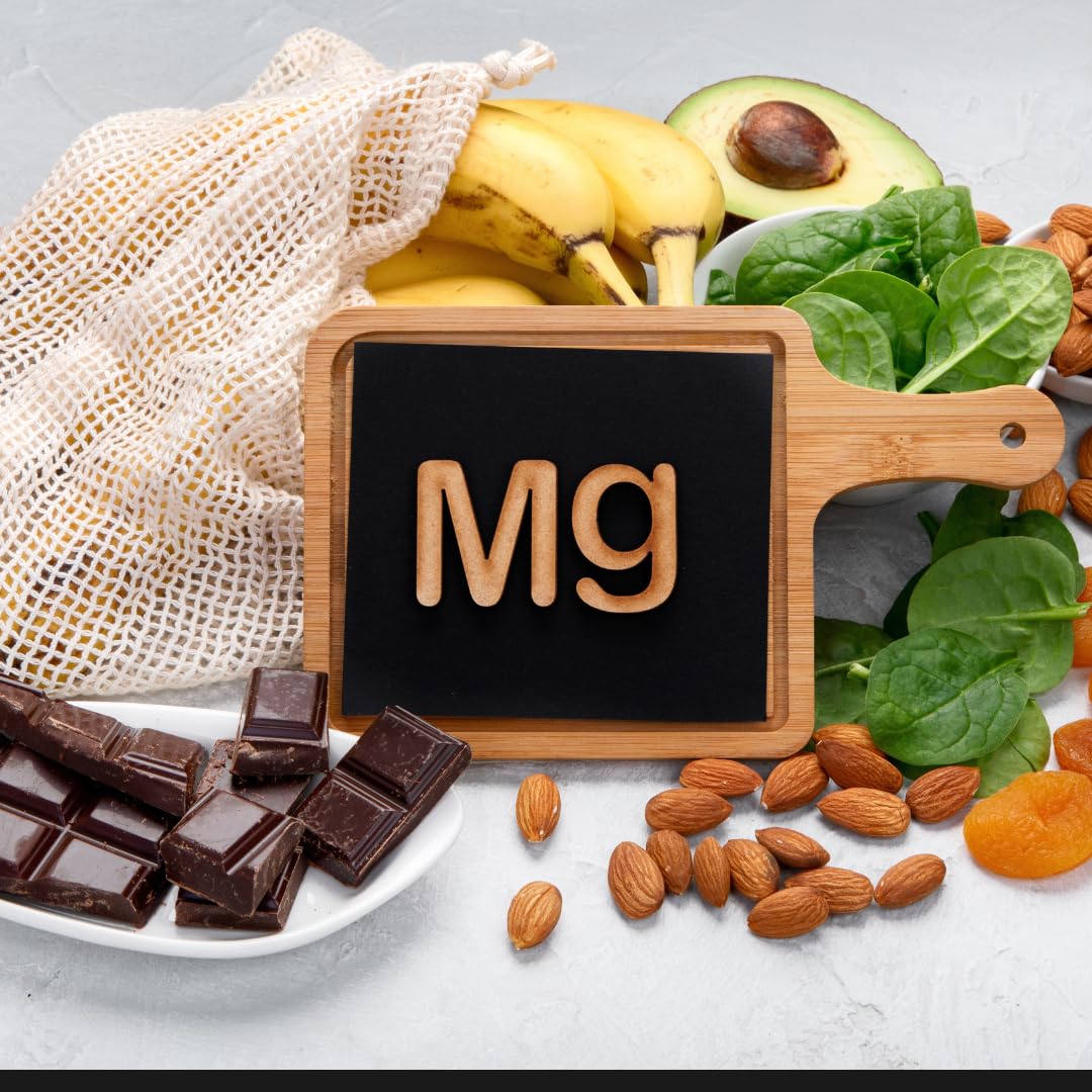 Mganna magnesium malate powder label detail emphasizes product information.