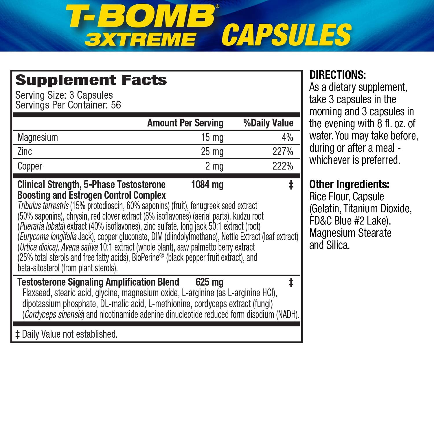 MHP T-Bomb 3xtreme label details highlighting formula highlights
