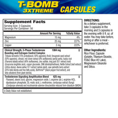 MHP T-Bomb 3xtreme label details highlighting formula highlights