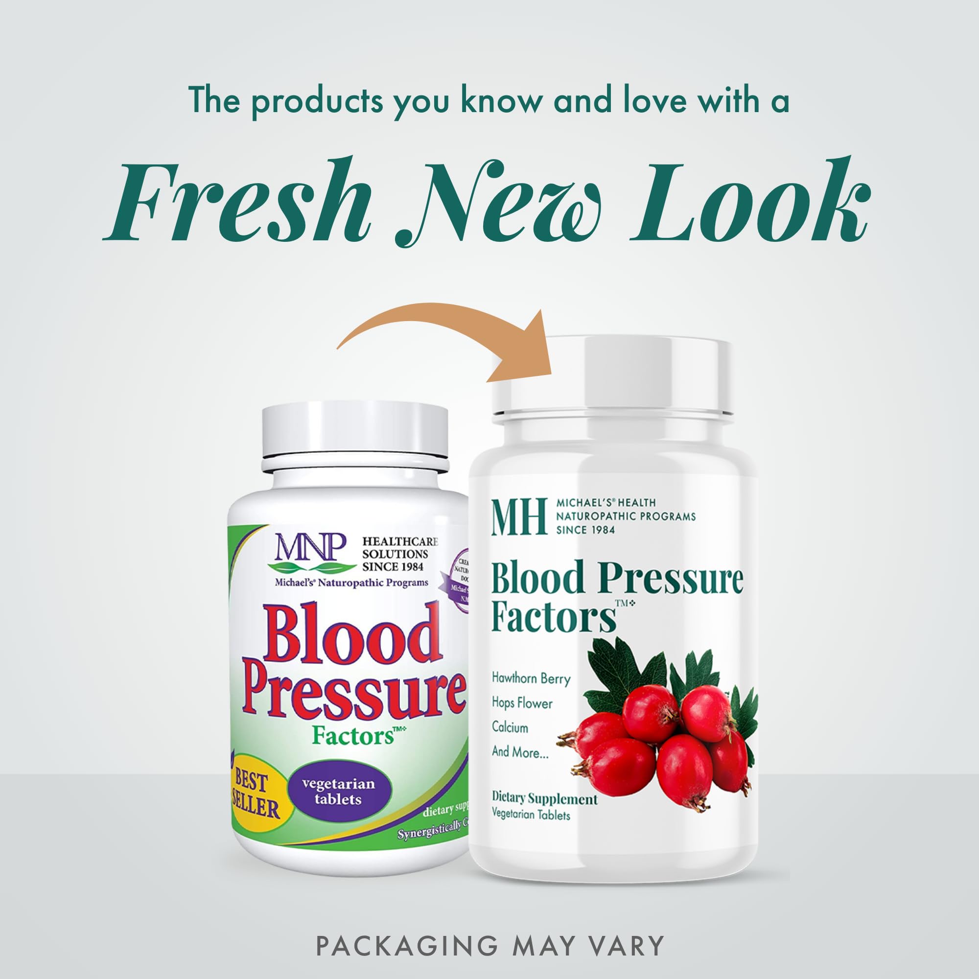 MICHAEL'S Blood Pressure Factors label with natural ingredient blend details.