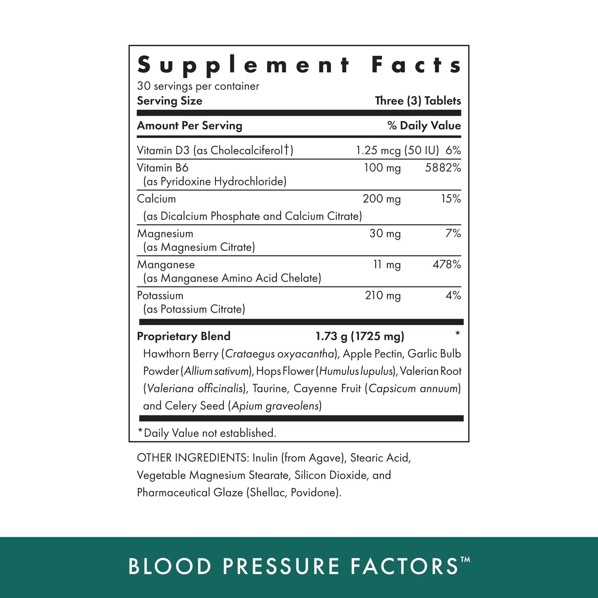 MICHAEL'S Blood Pressure Factors label – doctor-formulated vegetarian tablets for daily support.
