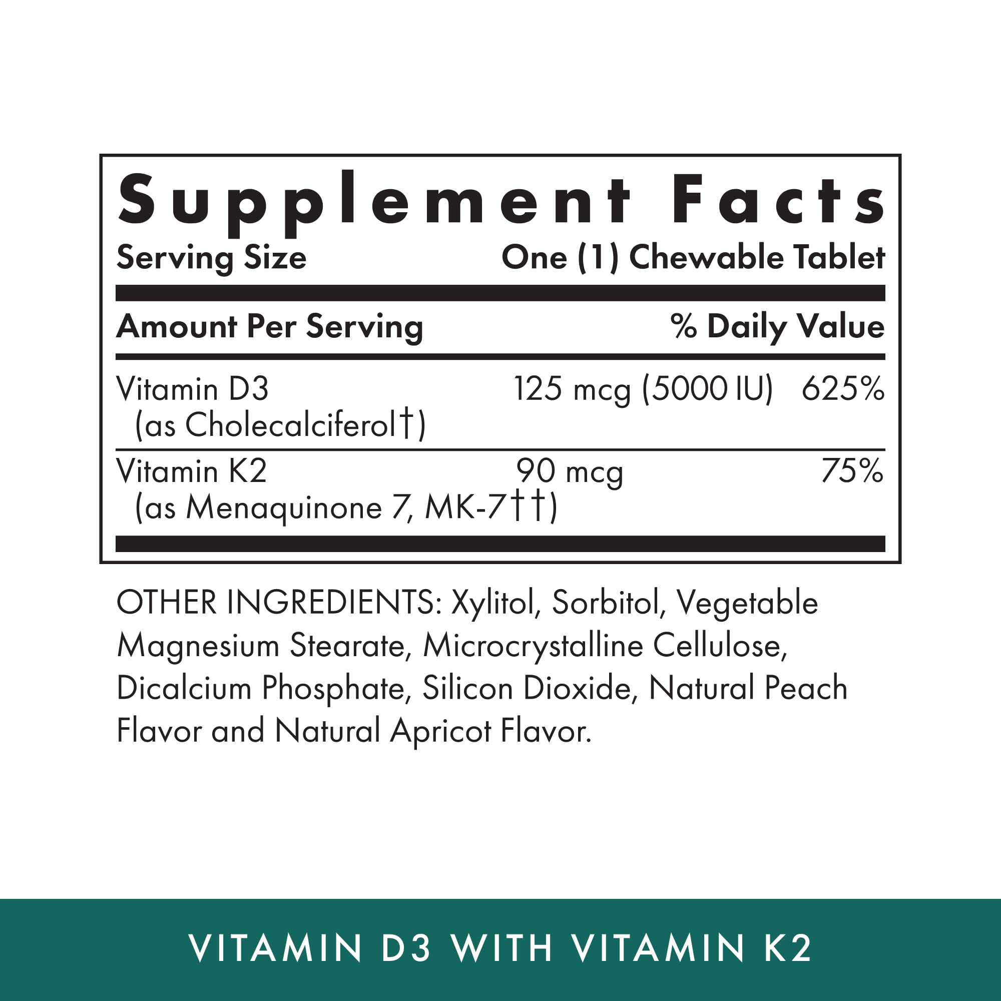 MICHAEL'S D3 K2 chewables closeup highlighting apricot flavor
