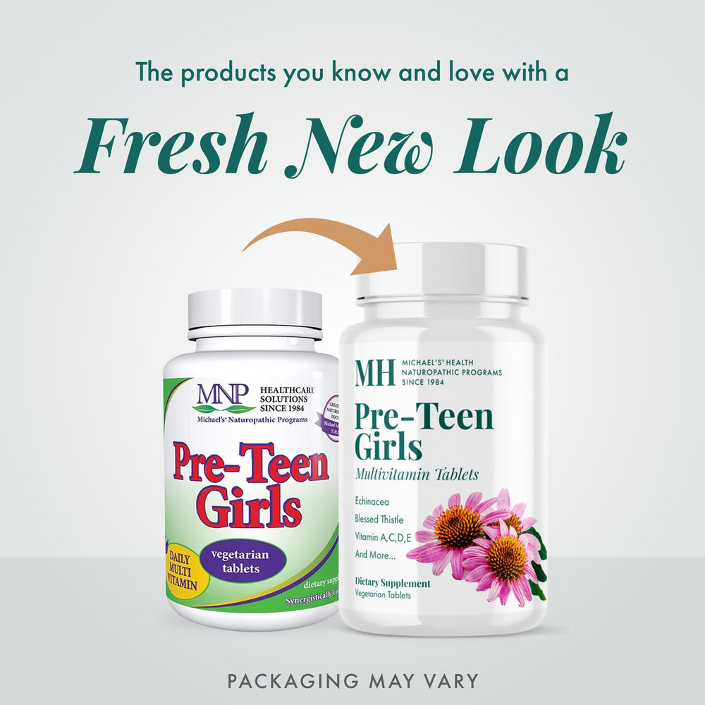 Closeup of tablets; convenient daily dose for busy families.