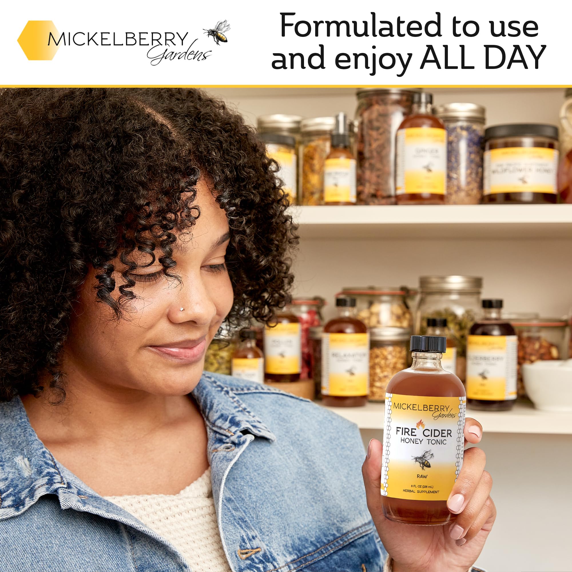 Mickelberry Gardens Fire Cider packaging on shelf