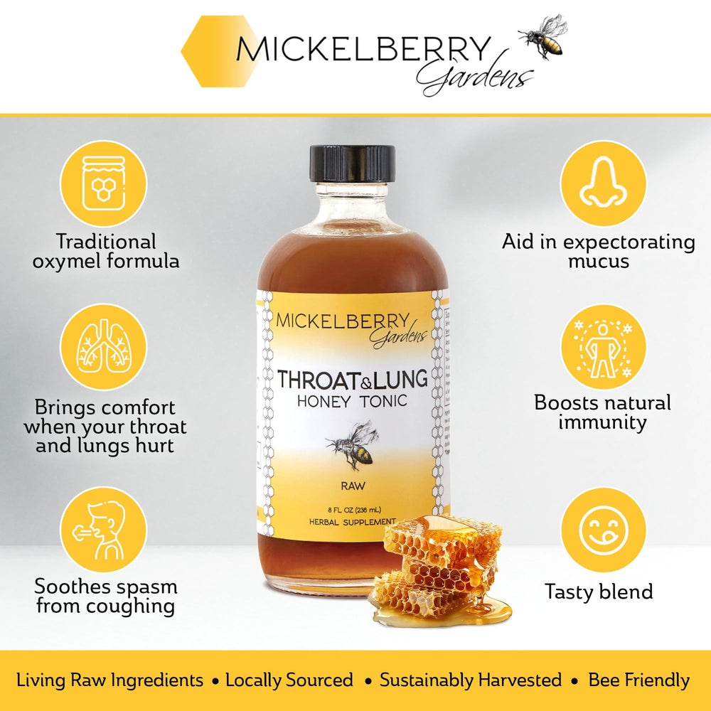 Pouring Mickelberry Gardens tonic for a soothing, honey-infused relief