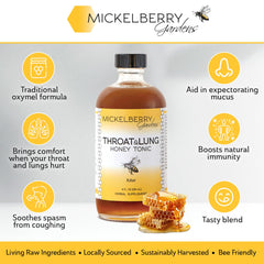 Pouring Mickelberry Gardens tonic for a soothing, honey-infused relief