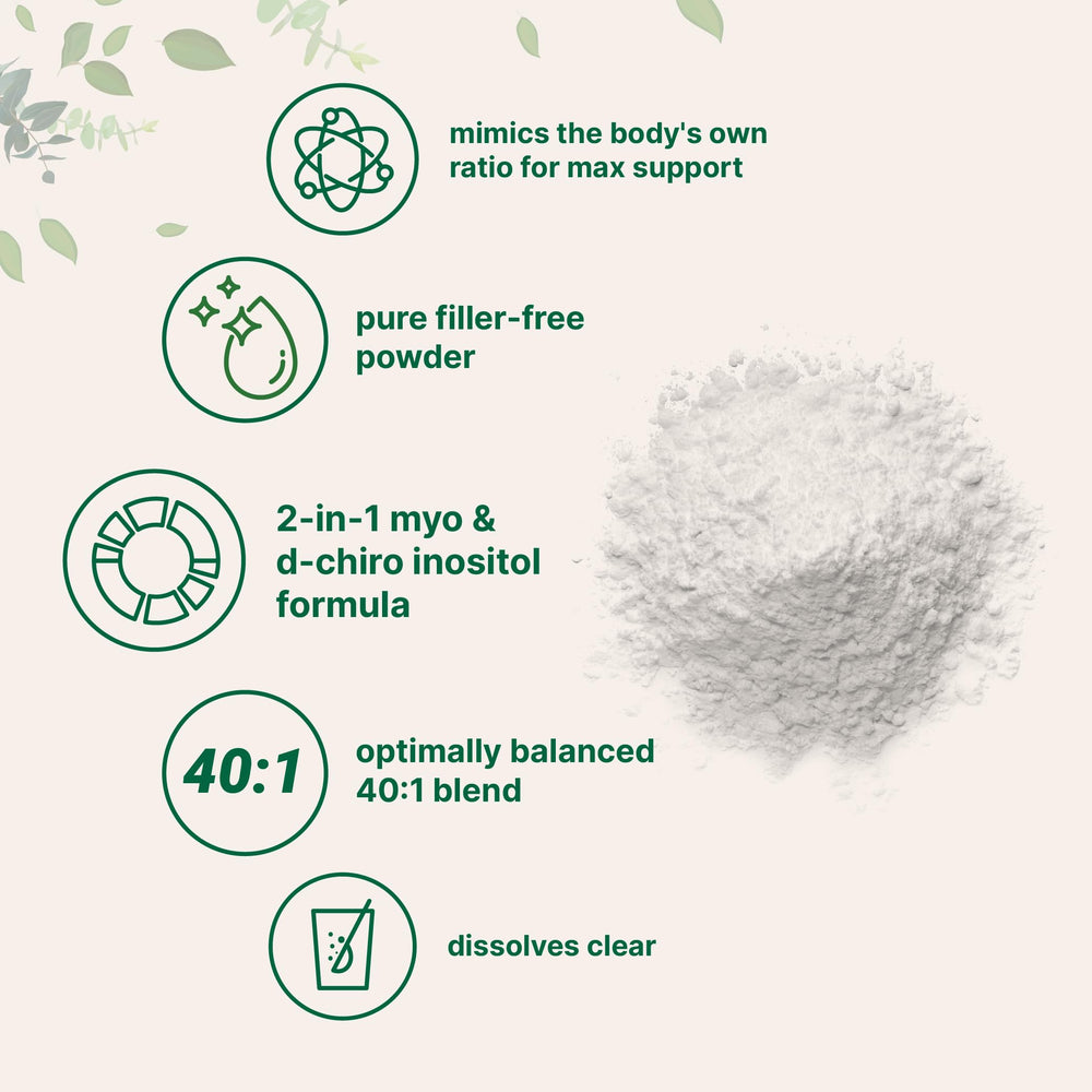 Micro Ingredients 40:1 ratio label highlights balanced inositol levels.