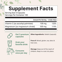Micro Ingredients 500mg magnesium citrate label close-up highlights potency.