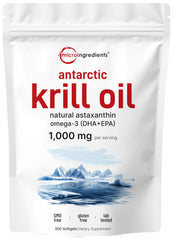 Micro Ingredients Antarctic Krill Oil bottle with omega-3 rich formula for daily wellness