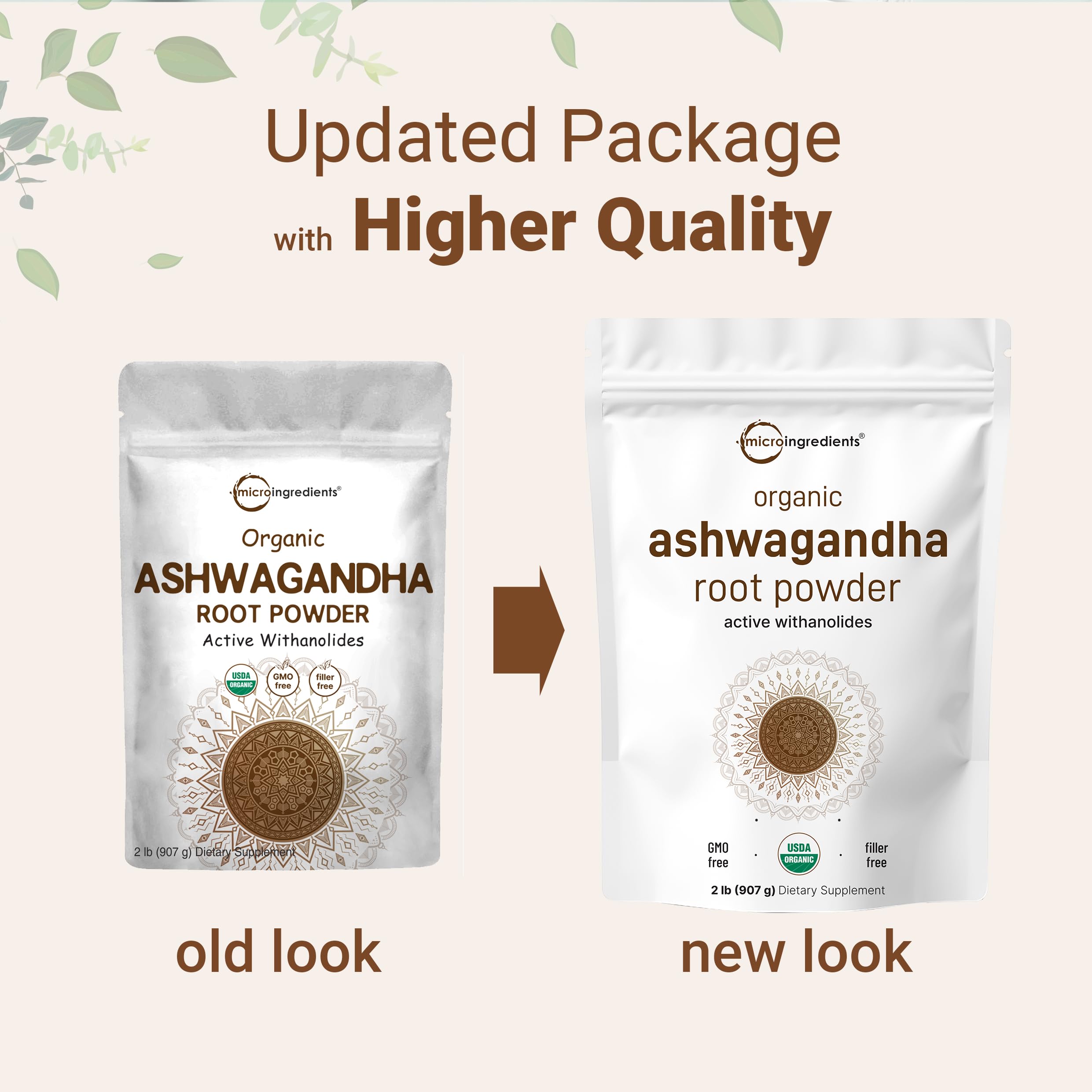Micro Ingredients ashwagandha powder jar with servings for daily adaptogenic rituals