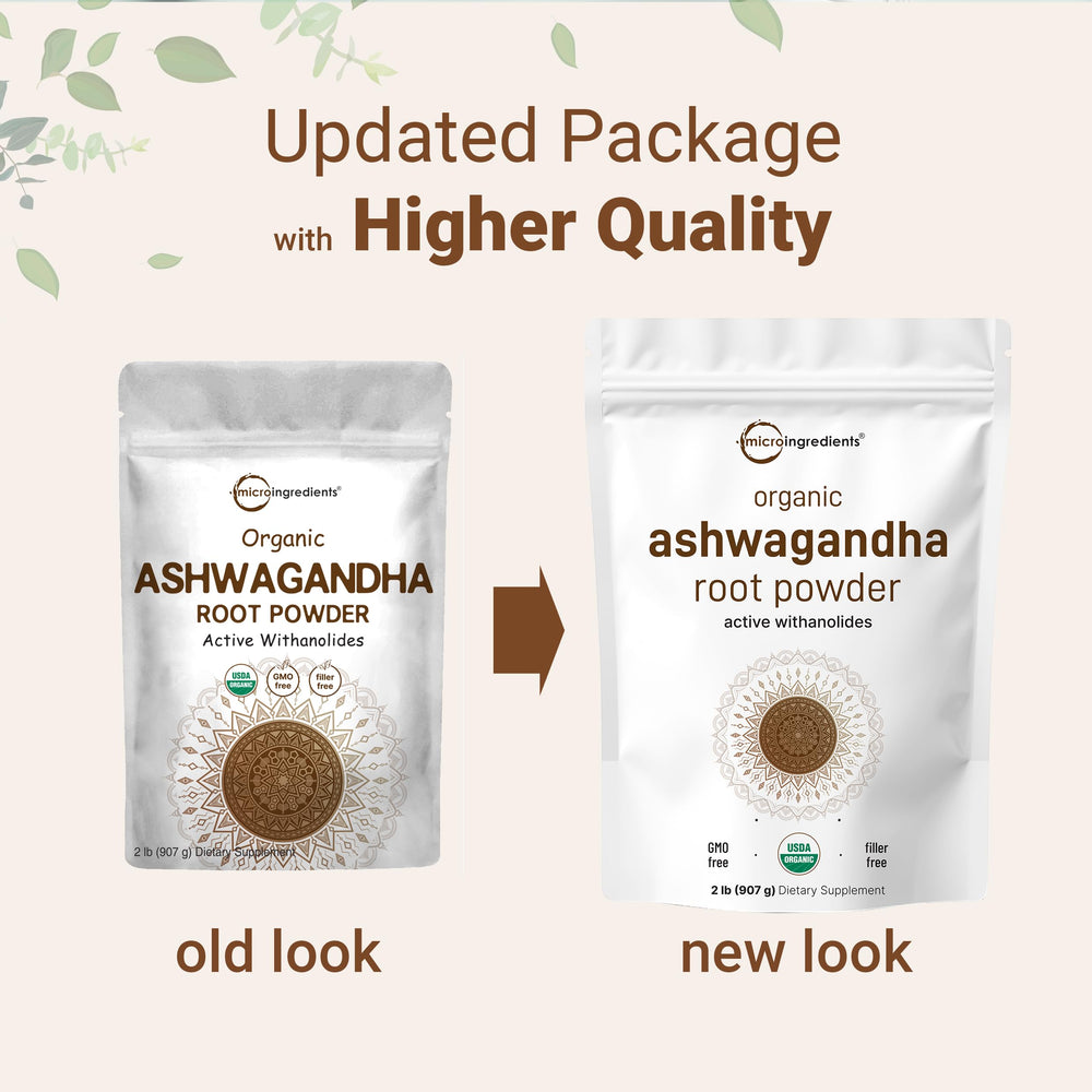 Micro Ingredients ashwagandha powder jar with servings for daily adaptogenic rituals