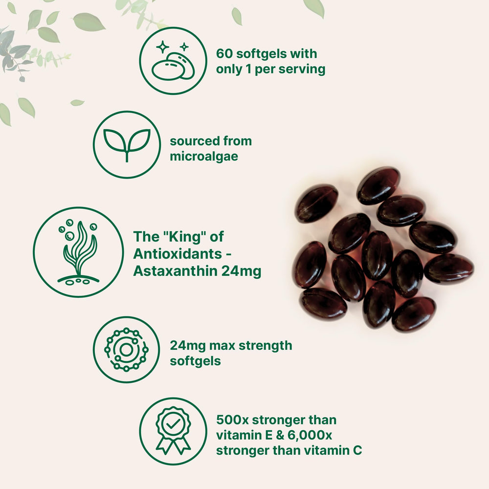 Astaxanthin bottle pour shot from Micro Ingredients for simple daily dosing