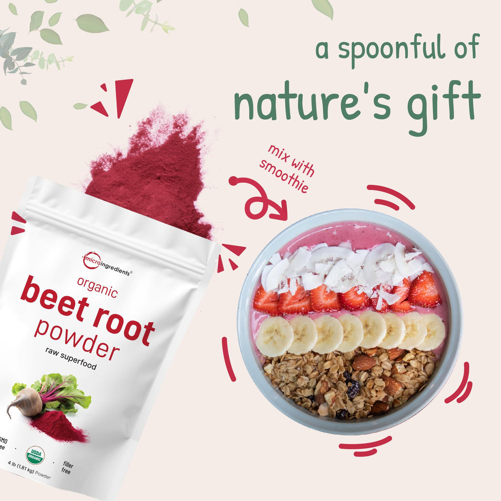Micro Ingredients 4lb beet powder ready for convenient daily use in the kitchen.